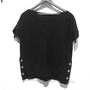 Basic black short sleeve sweater